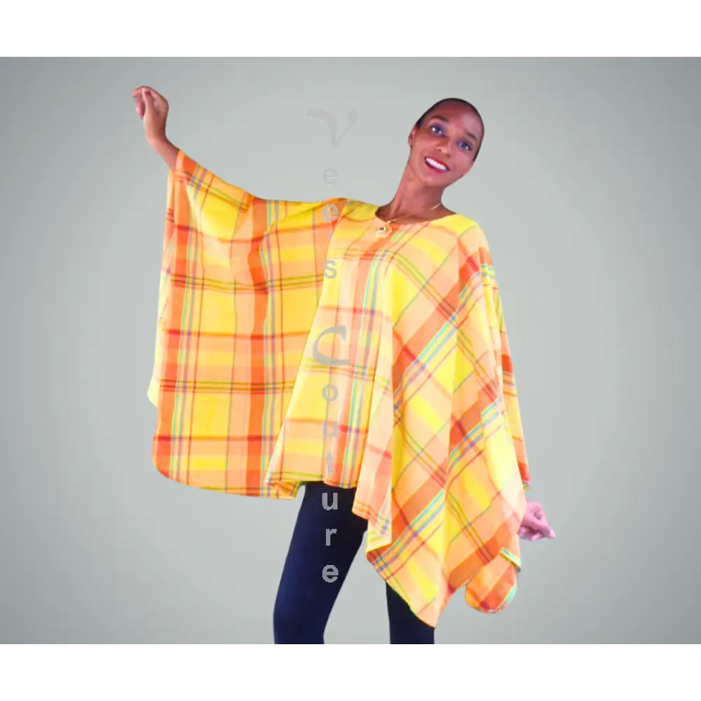 Madras Poncho Blouse